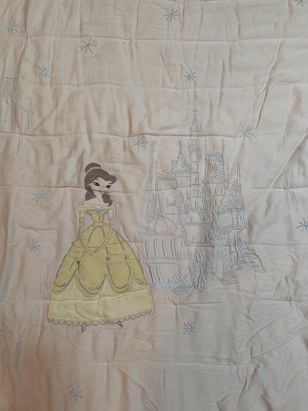 Pottery Barn Kids Full Size Princess Emboridered Comforter + 2 Pillowcases - Picture 4 of 9